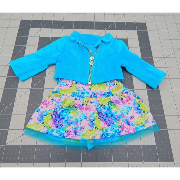 American Girl Doll Truly Me Meet Outfit Floral Dress Blue Jacket Only 18 In Doll - Picture 1 of 10